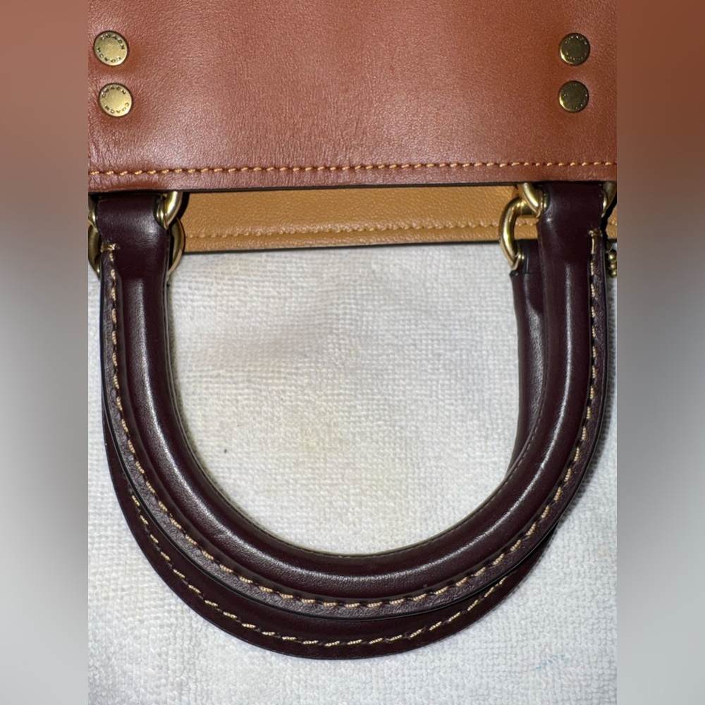 Coach Leather Tote Bag Brown with Gold Hardware - Picture 5 of 13